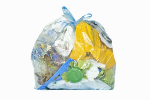 Waste crew preparing for collection in service area