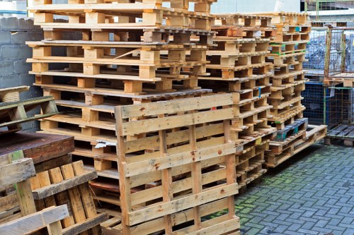 Measured piles of builders' waste ready for removal